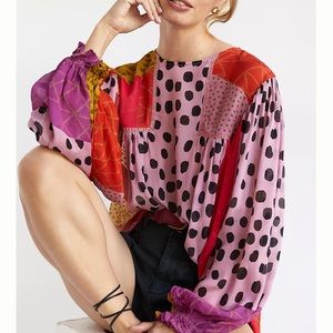 Anthropologie “Blnk London” Miranda Peasant Blouse